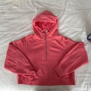 Lululemon Scuba Oversized half zip Hoodie Raspberry Cream M/L